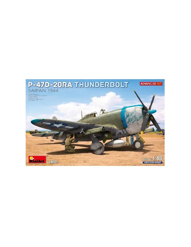 MiniArt 48043 P-47D-20RA Thunderbolt Saipan, 1944 (Advanced Kit) Expediere rapidă