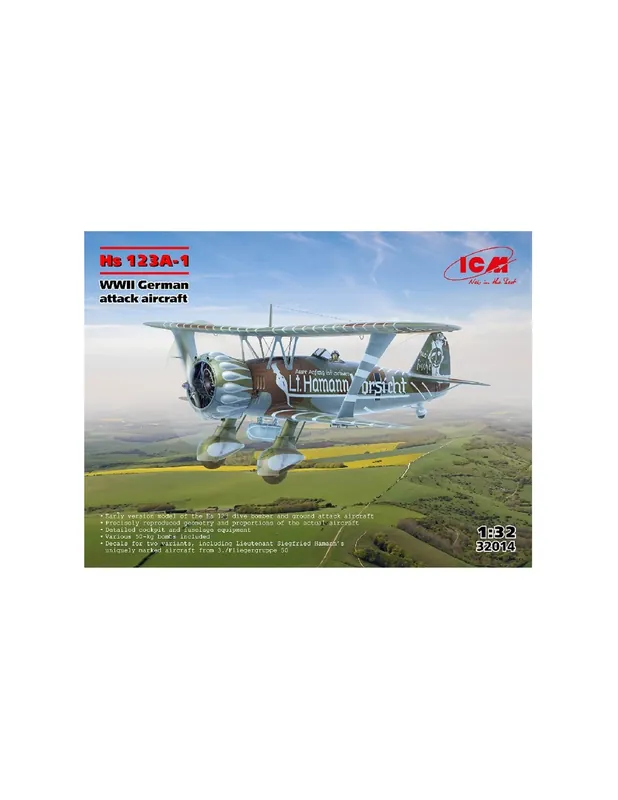 ICM 32014 Hs 123A-1, WWII German attack aircraft Lichidare de stoc