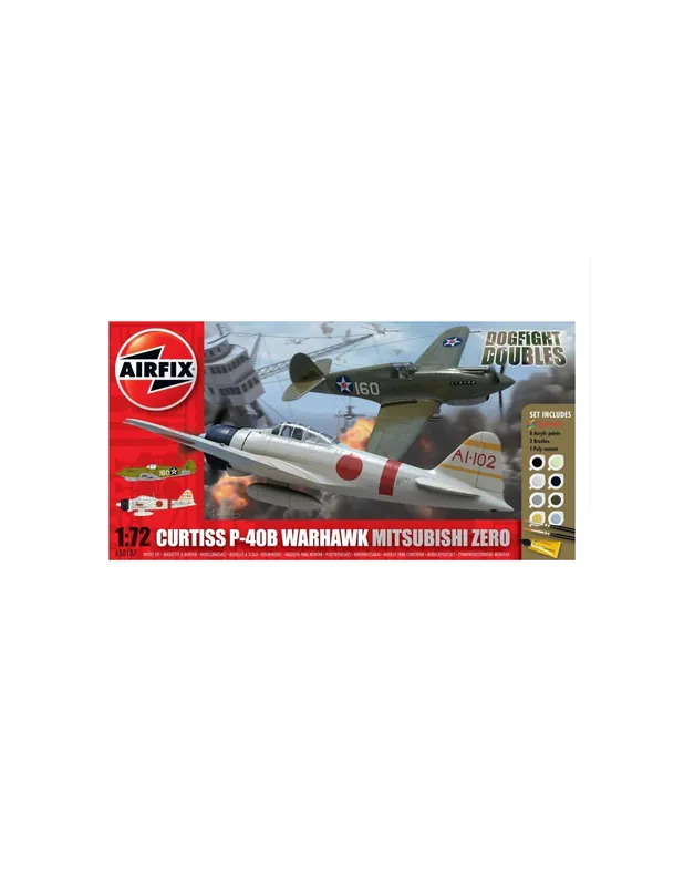 Ofertă de sezon Airfix A50127 Dogfight Doubles - P-40B Warhawk & Mitsubishi Zero