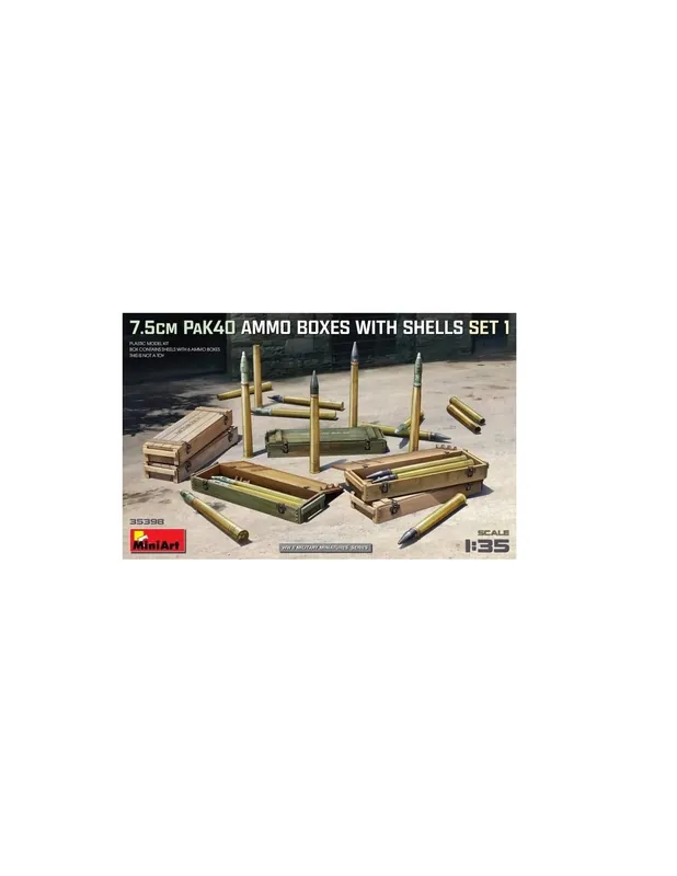 MiniArt 35398 7.5cm PaK40 Ammo Boxes with Shells, set 1 Preț redus