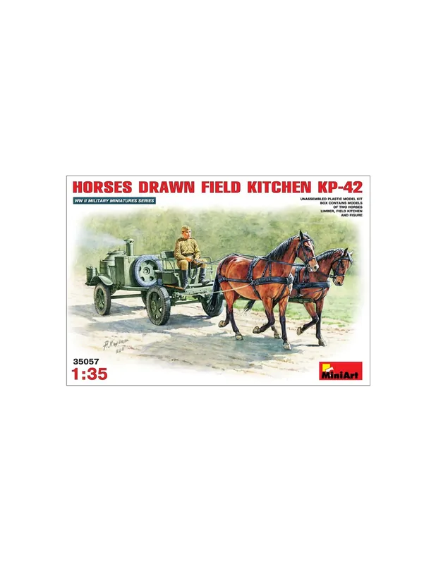 MiniArt 35057 Horses Drawn Field Kitchen KP-42 Retur ușor