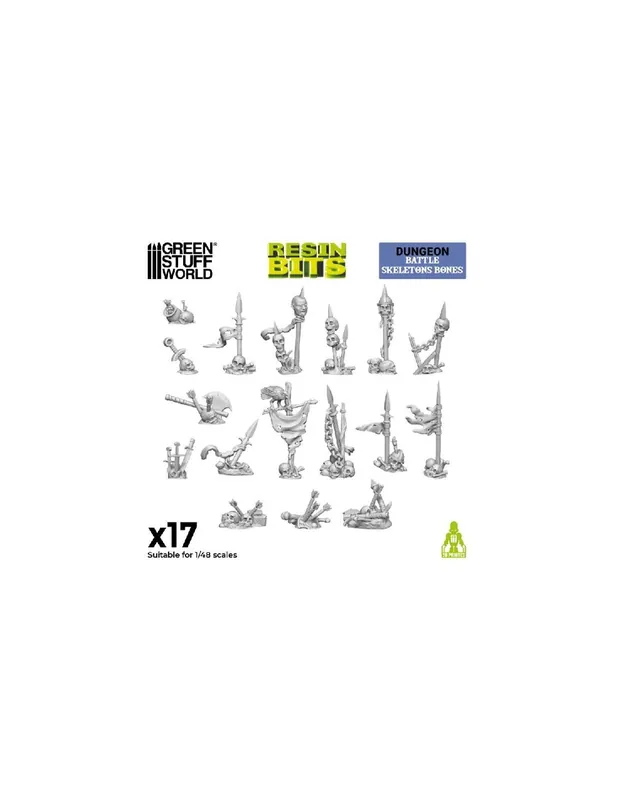 Ultima șansă Green Stuff 12933 524337 3D Printed - Dungeon - Battle Skeleton Bones