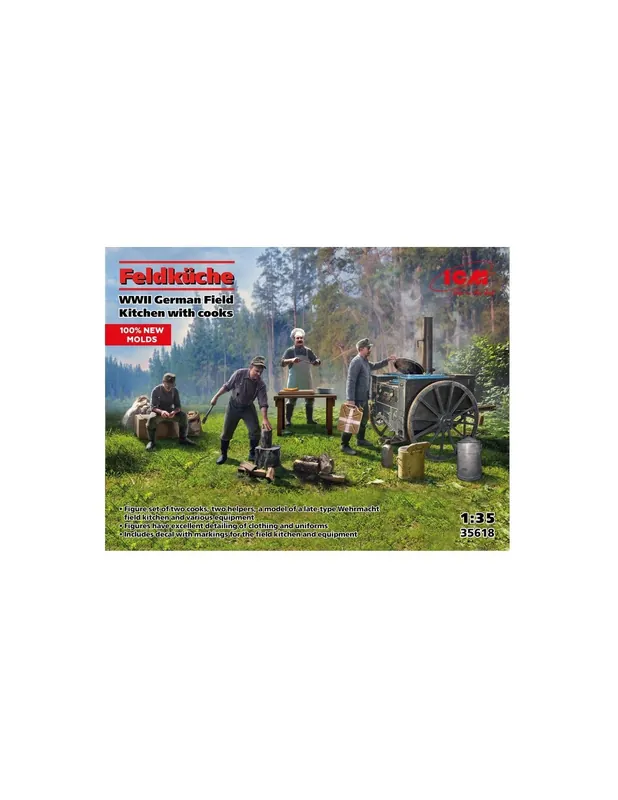 Noutate ICM 35618 Feldküche WWII German Field Kitchen with cooks