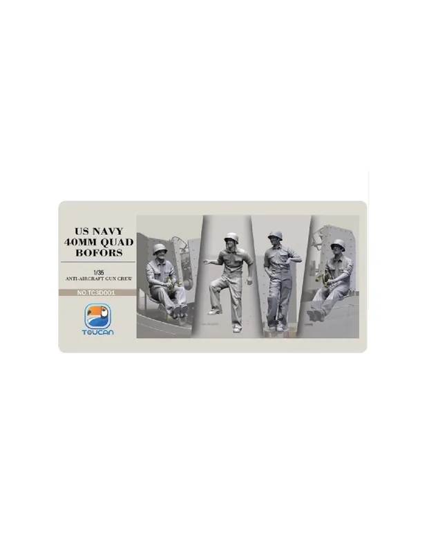 Premium Toucan TC3D001 US Navy 40mm Quad Bofors Anti-Aircraet Gun Crew