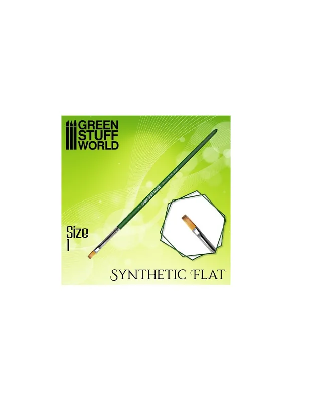 Green Stuff 508178 Flat Synthetic Brush Size 1 Preț mic