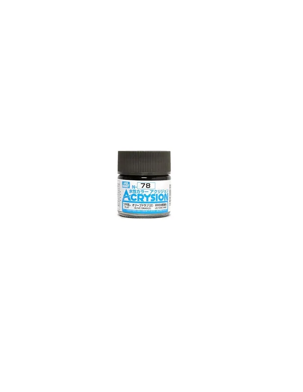 Premium Mr. Hobby N-078 Acrysion Olive Drab ( 2 ) Flat 10ml