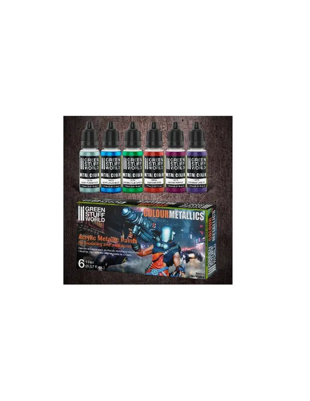 Green Stuff 504118 Metallic Paints Set - Colours Ultima șansă
