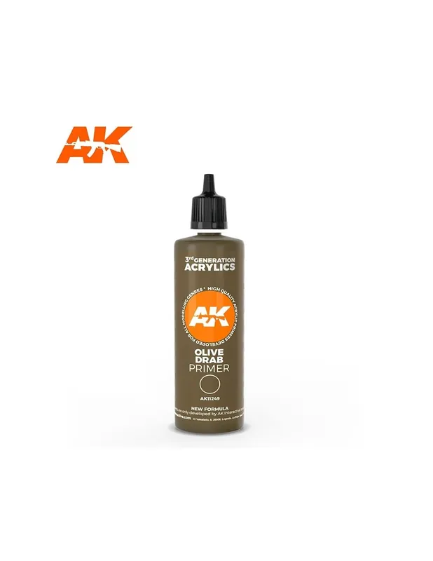 AK11249 Olive Drab Primer (100 ml) - 3rd Generation Acrylic Expediere rapidă
