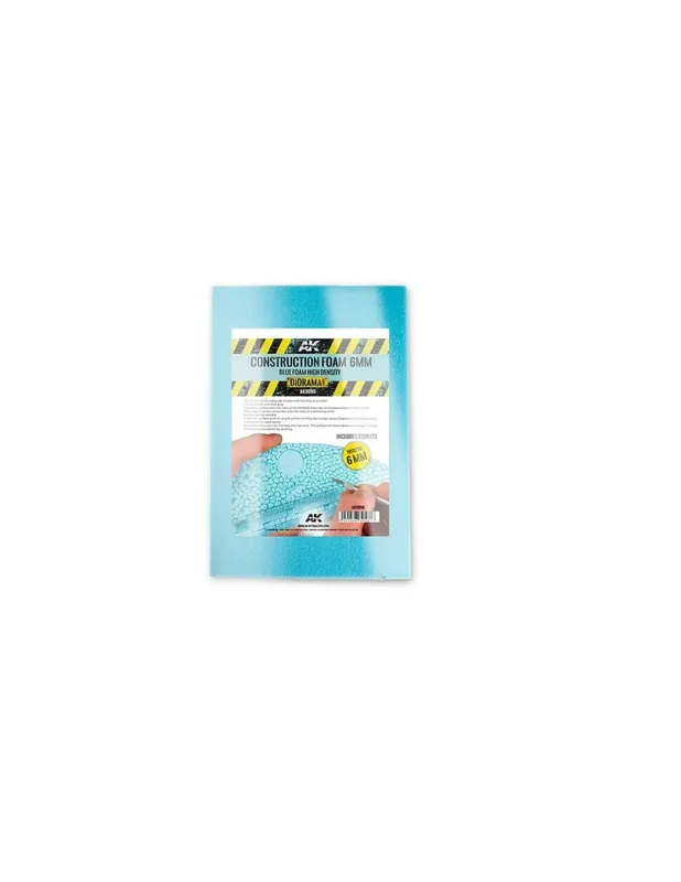 AK Interactive 8096 Construction Foam Blue 6mm (195X295mm) Includes 2 Sheets Premium