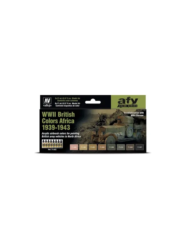 Lichidare de stoc Vallejo 71622 Model Air Set- WWII British Colors Africa 1939-1943 (8x17ml)