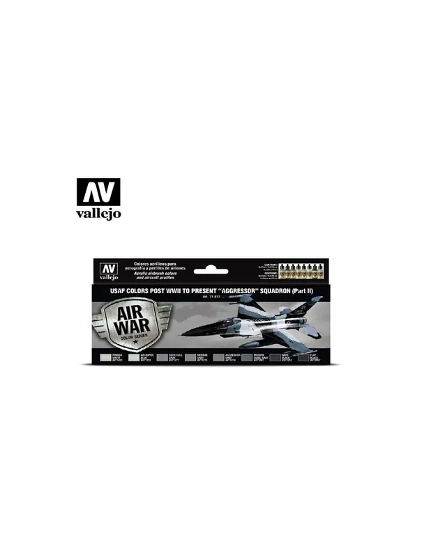 Vallejo 71618 Model Air Set USAF Colors Post WWII To Present Aggressor Squadron Part III (8 X 17ml) Reducere specială