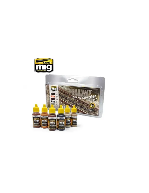 Plată sigură A.MIG-7471 Railway Fast Method Paint Set (6x17ml)