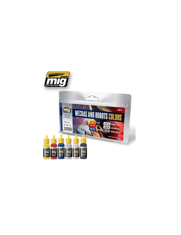 A.MIG-7127 Mechas And Robots Colors Set (6x17ml) Lichidare de stoc