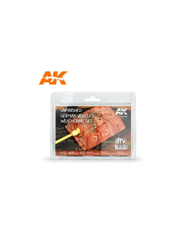 AK Interactive 4176 UNFINISHED GERMAN VEHICLES WEATHERING SET Nu rata