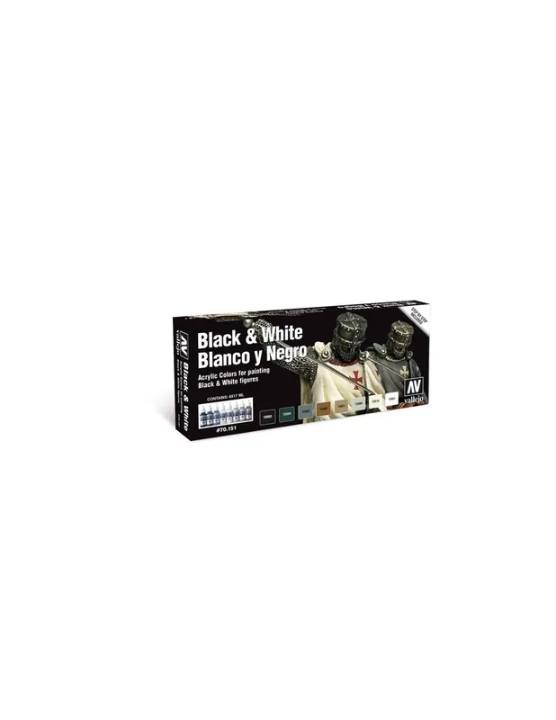 Ultima șansă Vallejo 70151 Model Color Set Black & White 8 X 17 ml