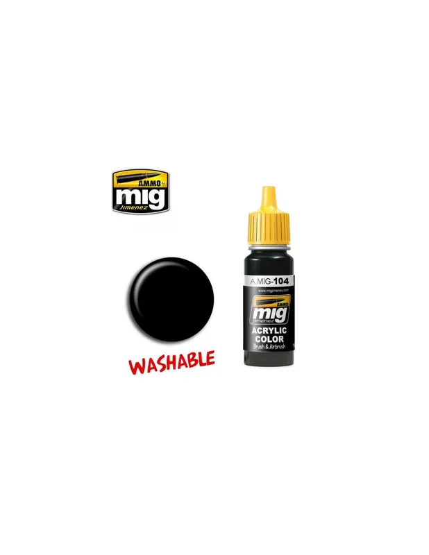 Expediere rapidă A.MIG-0104 Washable Black 17ml