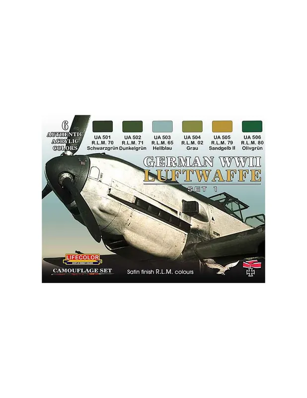 Lifecolor CS06 German WWII Luftwaffe Set1 6x22ml Nu rata