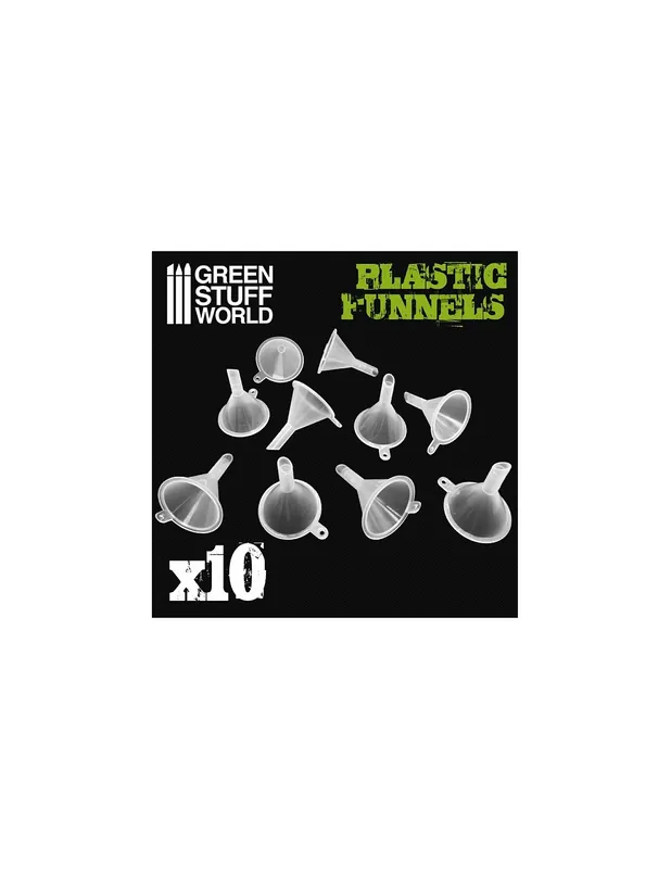 Premium Green Stuff 2196 505559 Plastic Funnels x10
