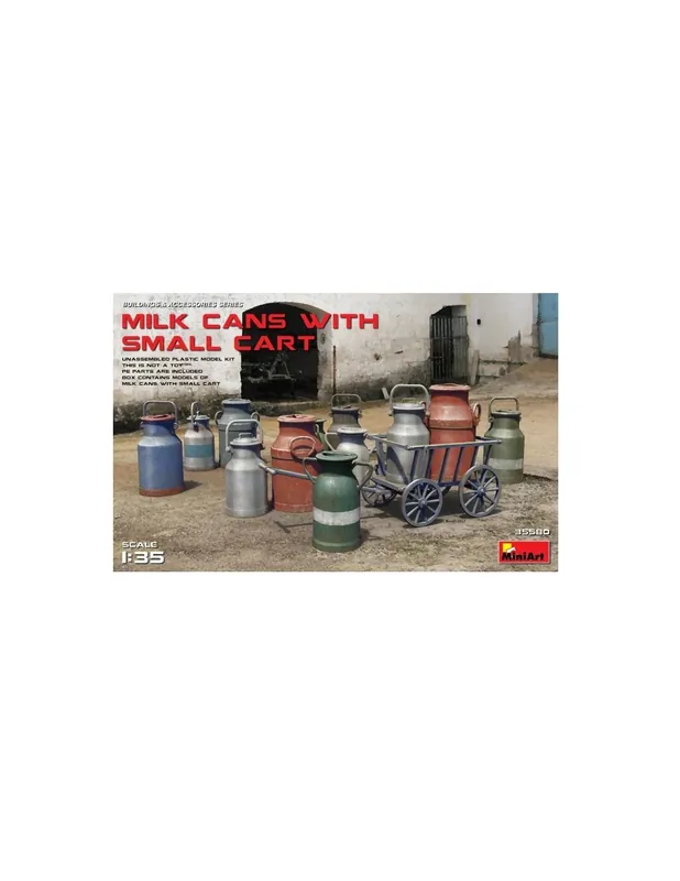 Cel mai vândut MiniArt 35580 Milk Cans with Small Cart