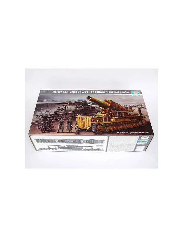 Preț mic Trumpeter 0209 Morser Karl Gerat 040/041 on railway transport carrier