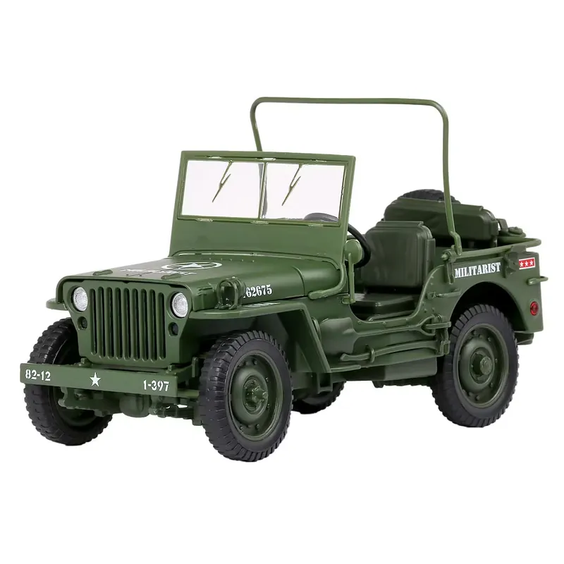 Lichidare de stoc Macheta vehicul militar Jeep Willys 1943 vernil 1 18