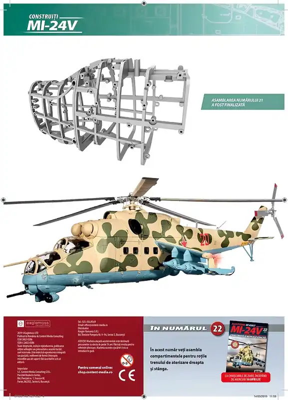 Retur gratuit Macheta Elicopterului de asalt MI-24V kit construibil Eaglemoss nr.21