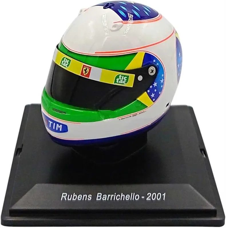 Macheta Casca Formula 1 Rubens Barrichello 2001 gp brasile scara 1/5 multicolor Super ofertă