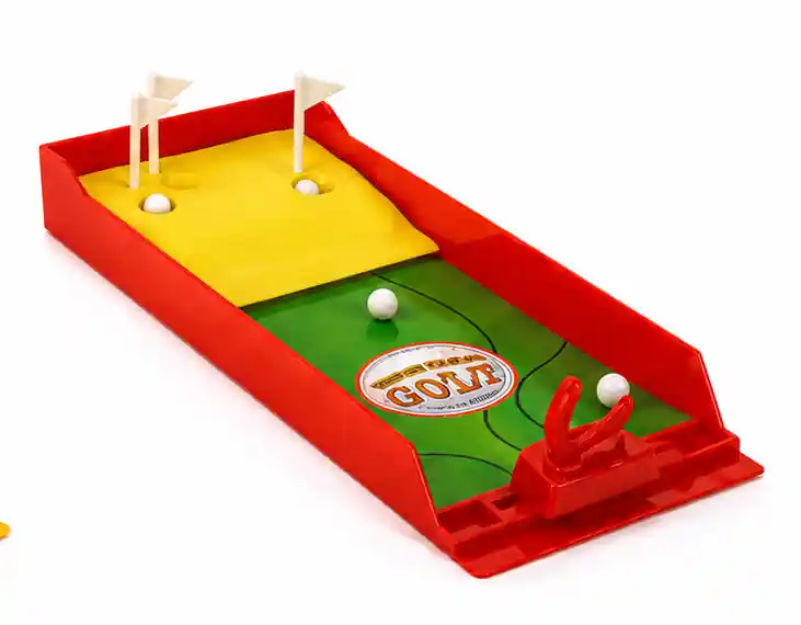 Mini Joc de Golf pentru Degete Tip Fingerboard Pista cu Lansator Gauri Steaguri si 3 Mingi Livrare rapidă