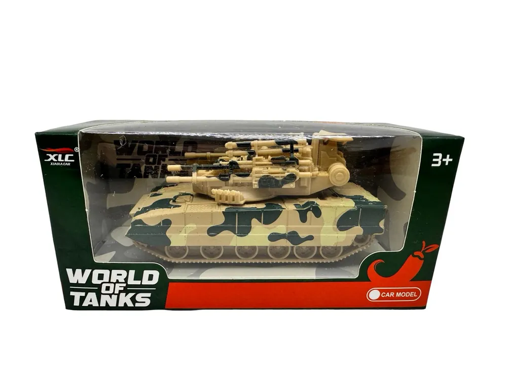 Reducere specială Macheta tanc militar camuflaj bej replica plastic roti functionale
