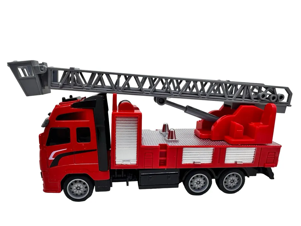 Macheta Camion Pompieri cu Scara Extensibila 1 24 replica metal pull back Ieftin