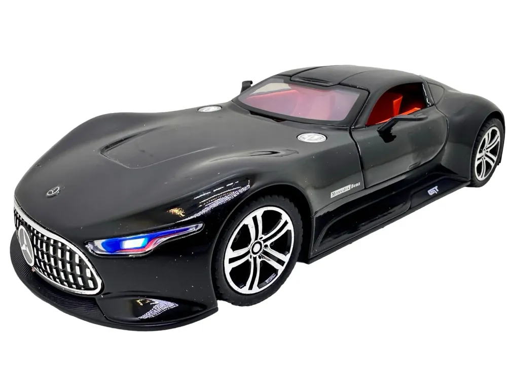 Macheta Mercedes Vision AMG gran turismo negru 1 24 cu lumini si sunete deschide usile Premium