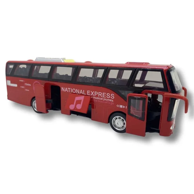Reduceri Macheta metal autobuz Express rosu cu sunet si lumini