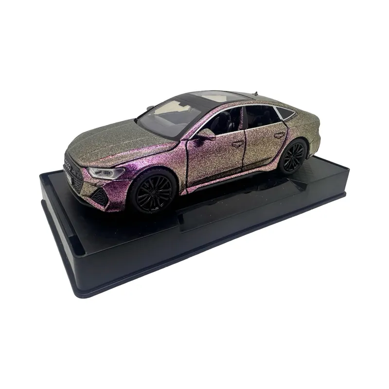 Macheta Audi RS7 mov perlat Sportback 1 32 metal usi capota si portbagaj functionale sunet si lumini Ofertă de sezon