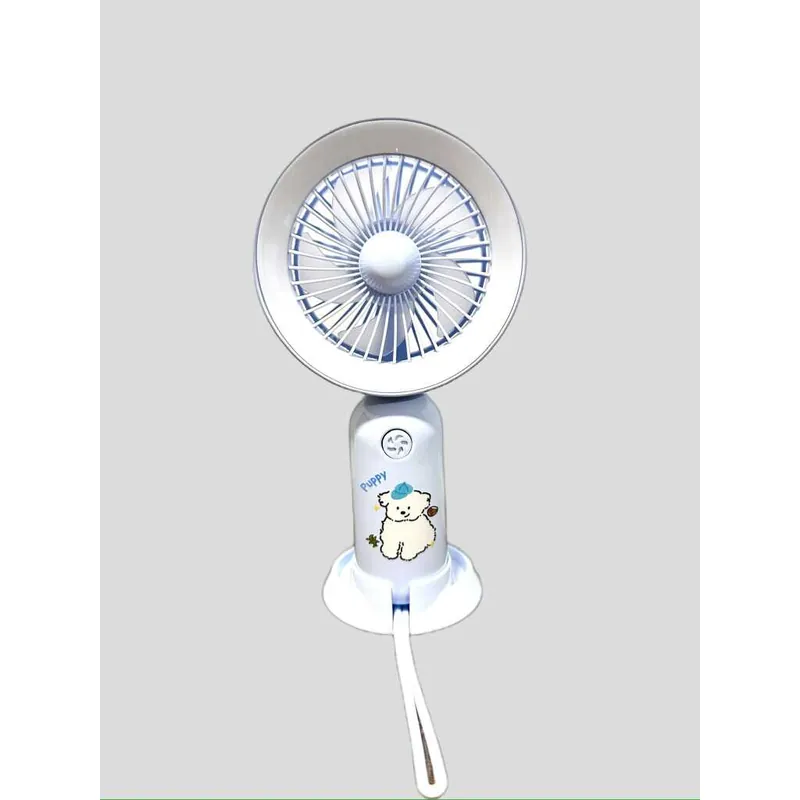 Ventilator Portabil Mini cu LED si USB reincarcabil model Puppy albastru Reducere