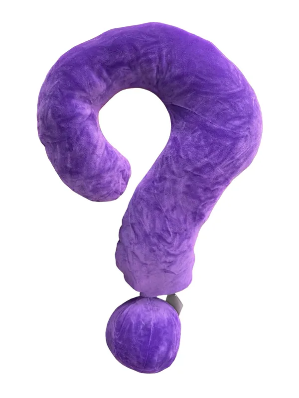 Perna de plus mov in forma de semn al intrebarii 60 cm Reducere specială