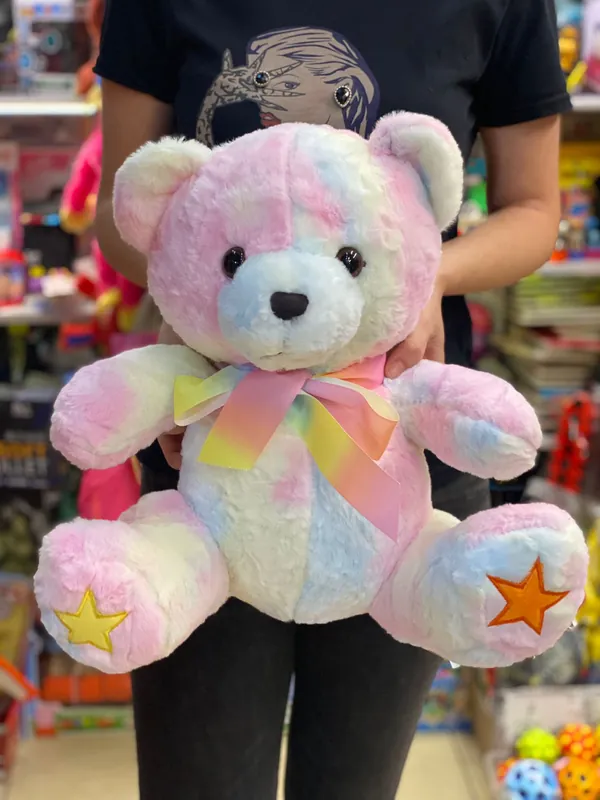 Preț mic Jucarie de plus urs multicolor roz 45 cm