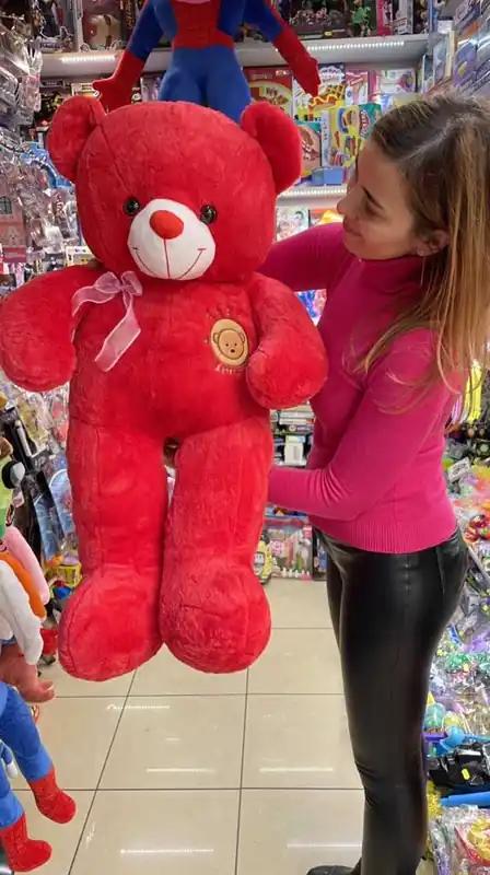 Urs mare de plus rosu Baby 1m Premium