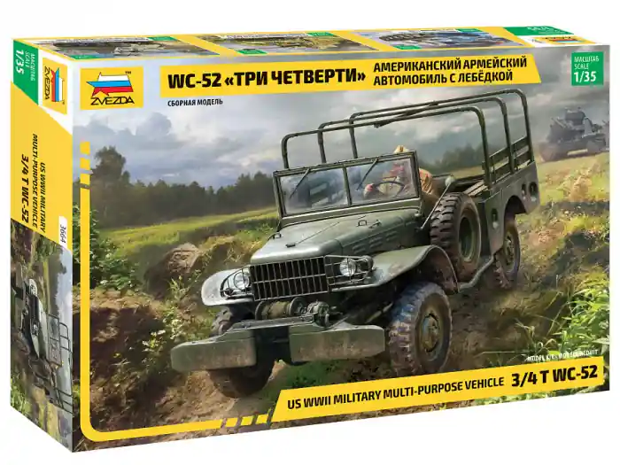 Calitate înaltă Zvezda 3664 - 1 35 American Army Vehicle Wc-52 Three-Quarters With Winch