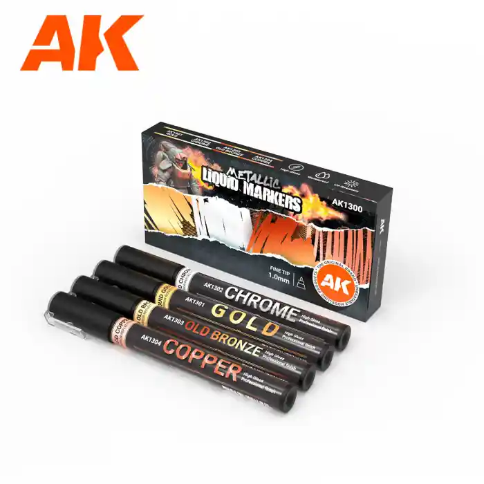 Mai ieftin AK Interactive 1300 - Metallic Liquid Markers Set