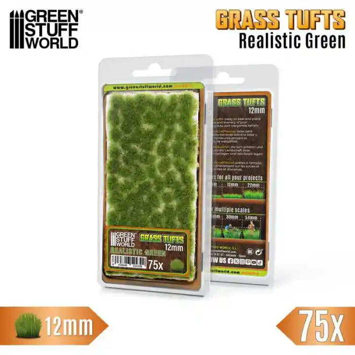 GSW - Static Grass Tufts 12 mm - Realistic Green Noutate