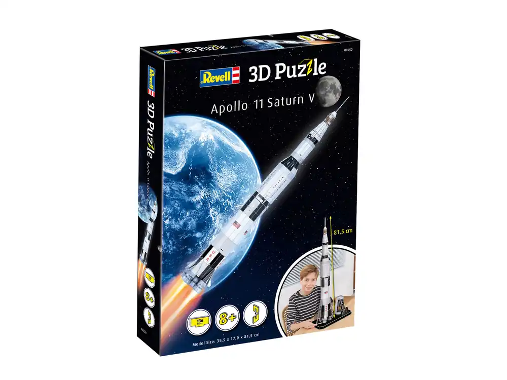 Plată securizată Revell - 3D Puzzle Apollo 11 Saturn V