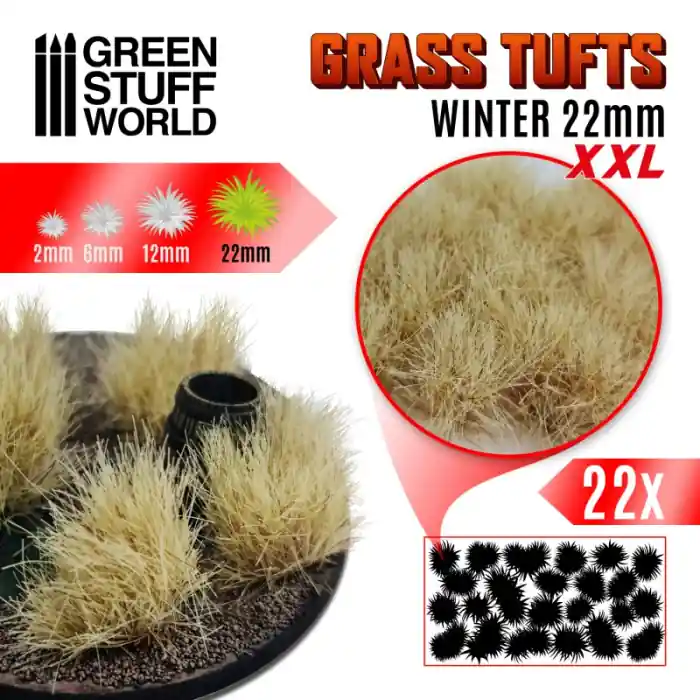 GSW - Grass Tufts Xxl - 22mm Self-Adhesive - Winter Livrare rapidă