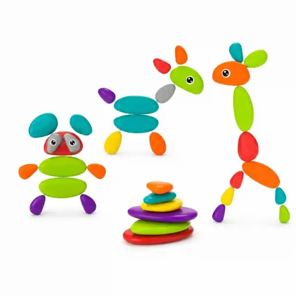 Plată sigură Joc Stivuire Pietricele Colorate 11 Piese Pentru Copii 18 Luni+, Set Educativ Cu Forme Ovale Pentru Echilibru, Potrivire, Sortare Si Constructii Creative, Jucarie De Indemanare, Logica Si Imaginatie, Multicolor