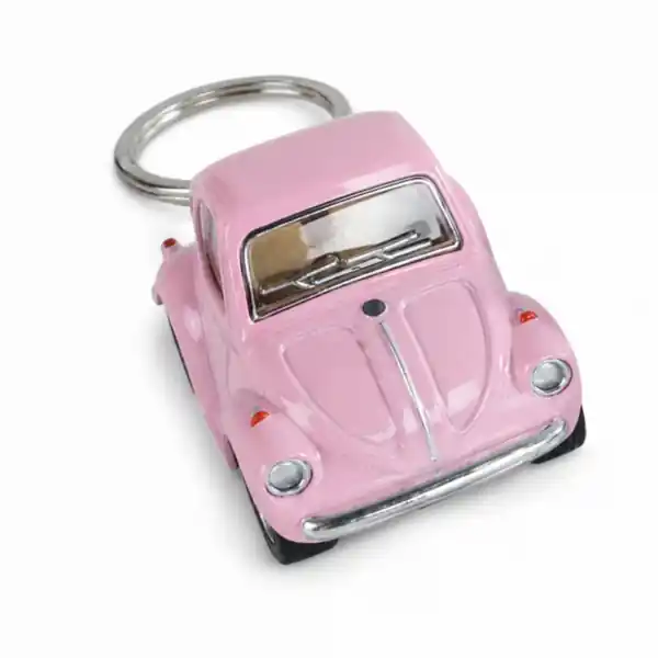 Macheta Metalica VW Beetle Cu Breloc, Masinuta Die-Cast Tip Broscuta Cu Mecanism Pullback, Tragere Inapoi, Roti Functionale, Design Retro Clasic, Caroserie Lucioasa Si Inel Metalic Pentru Chei, Roz Comandă acum