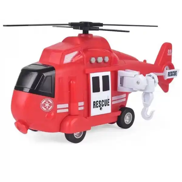 Retur ușor Jucărie interactivă pentru copii, Elicopter de salvare cu sunete și lumini, Scara 1 20, Roșu/Alb