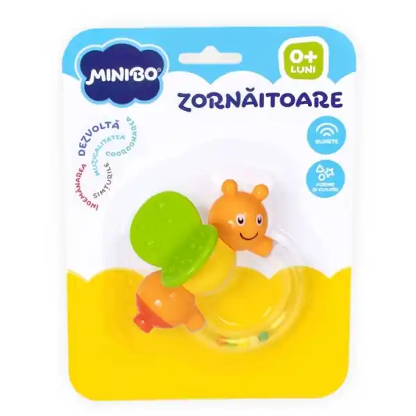 Ieftin Jucărie bebeluși Minibo, Zornăitoare Fluturas pentru Dentiție, Multicolor