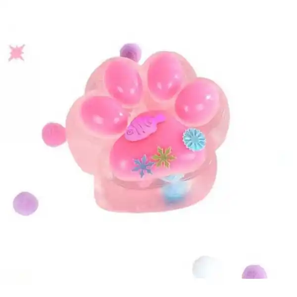 Reducere de preț Squishy Lăbuță de Pisică Glamour cu Sclipici – Jucărie Antistres, Roz