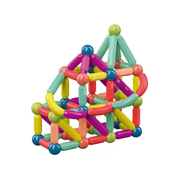 Set 36 piese magnetice de constructie, Forme geometrice, Multicolor Retur ușor