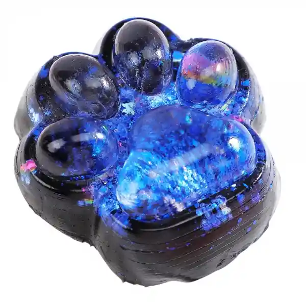 Jucarie antistres squishy, cu revenire lenta, model labuta de pisica cu sclipici, Squishi Pinch Family, albastru-negru Doar azi