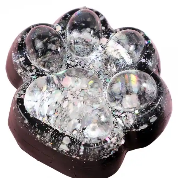 Cumpărături sigure Jucarie antistres squishy, cu revenire lenta, model labuta de pisica cu sclipici, Squishi Pinch Family, alb-negru